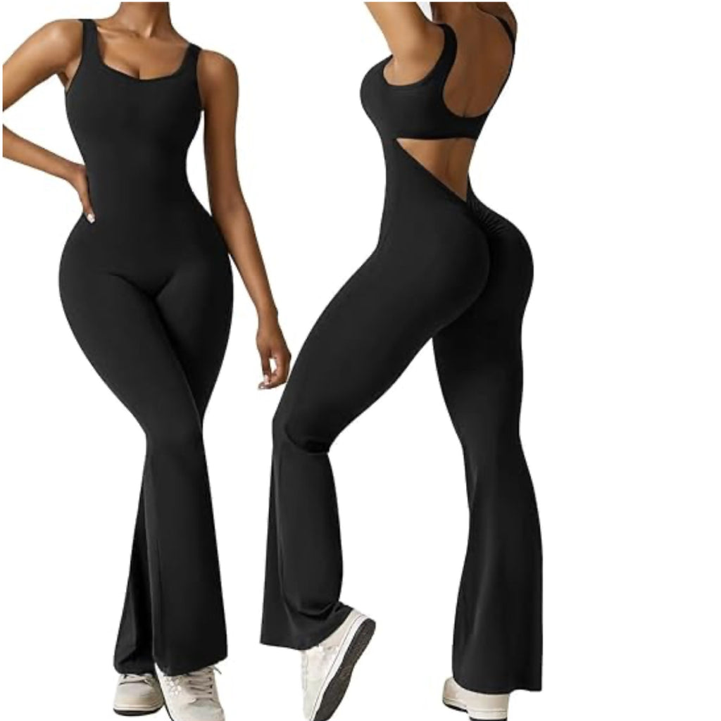 Vaelum Flared Backless Jumpsuit