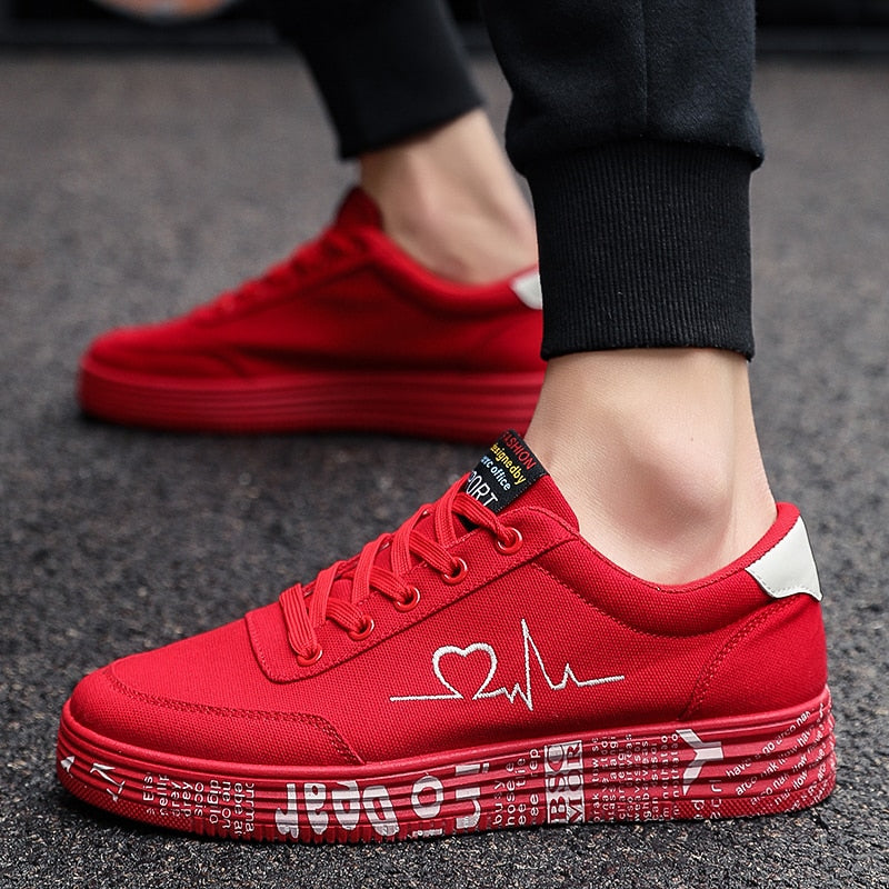 Vaelum Graffiti Canvas Lace-Up Sneaker