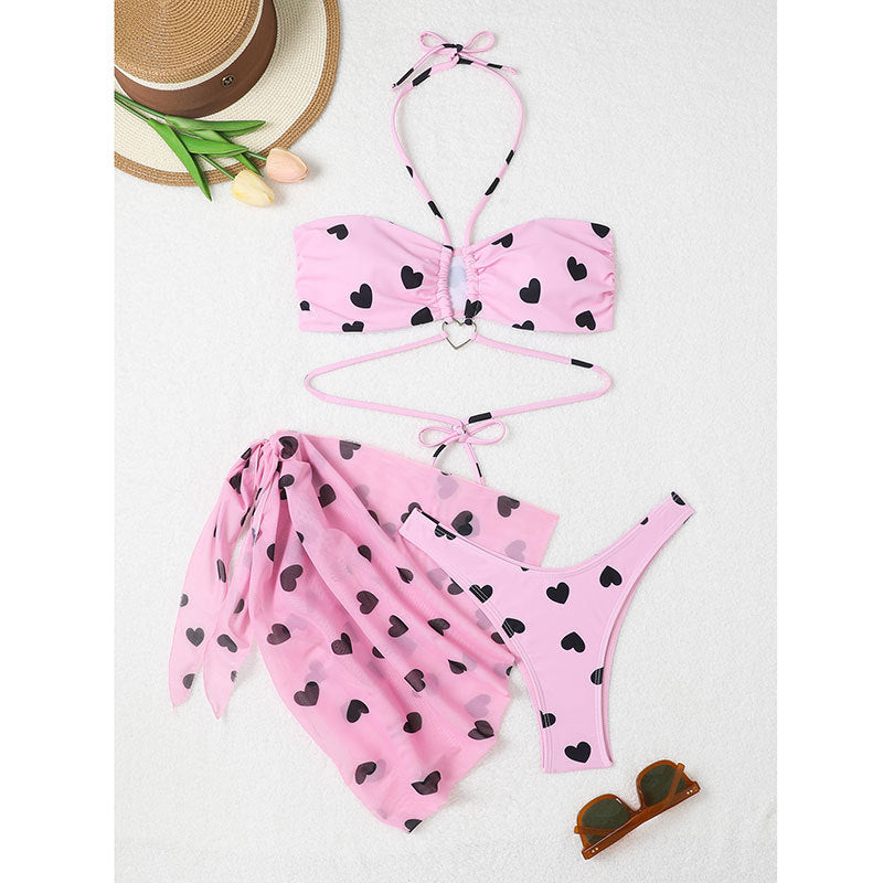 Vaelum Polka Dot Three-Piece Bikini