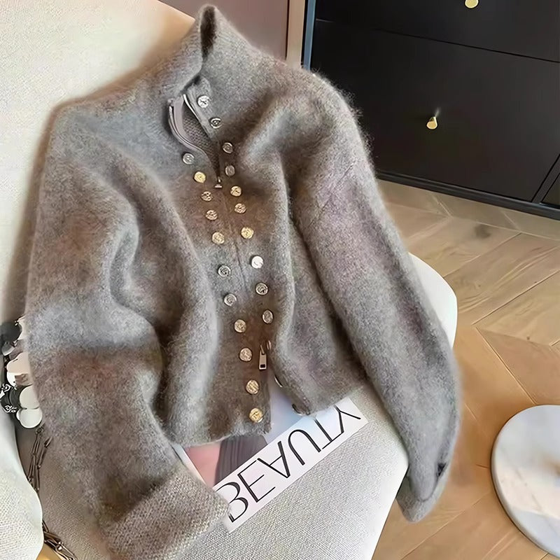 Vaelum Stand-Collar Knit Cardigan