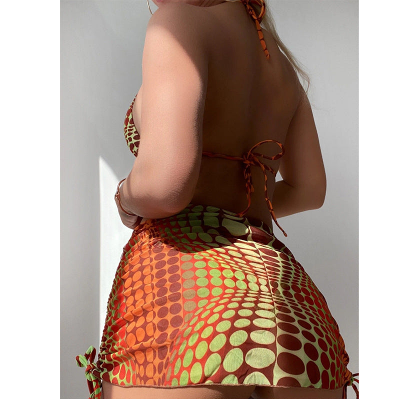 Vaelum Backless Three-Piece Swimsuit Set