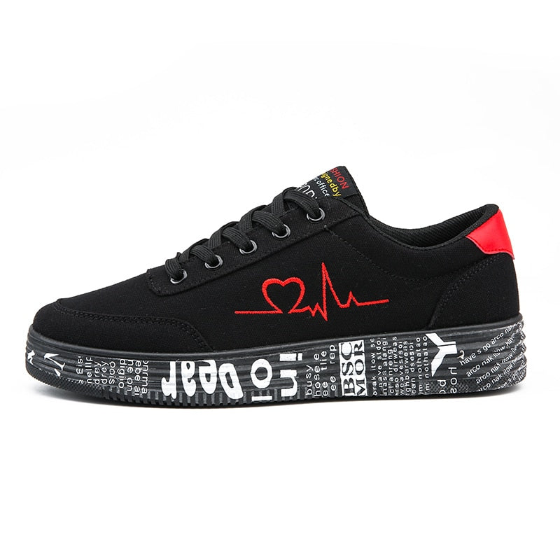 Vaelum Graffiti Canvas Lace-Up Sneaker