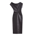 Vaelum Asymmetric Faux-Leather Dress