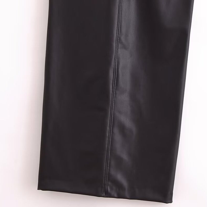 Vaelum Asymmetric Faux-Leather Dress
