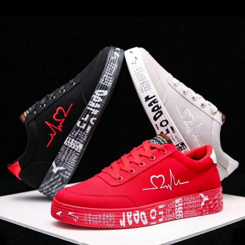 Vaelum Graffiti Canvas Lace-Up Sneaker