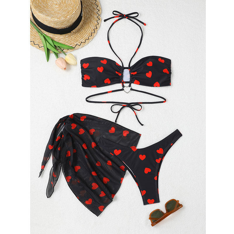 Vaelum Polka Dot Three-Piece Bikini