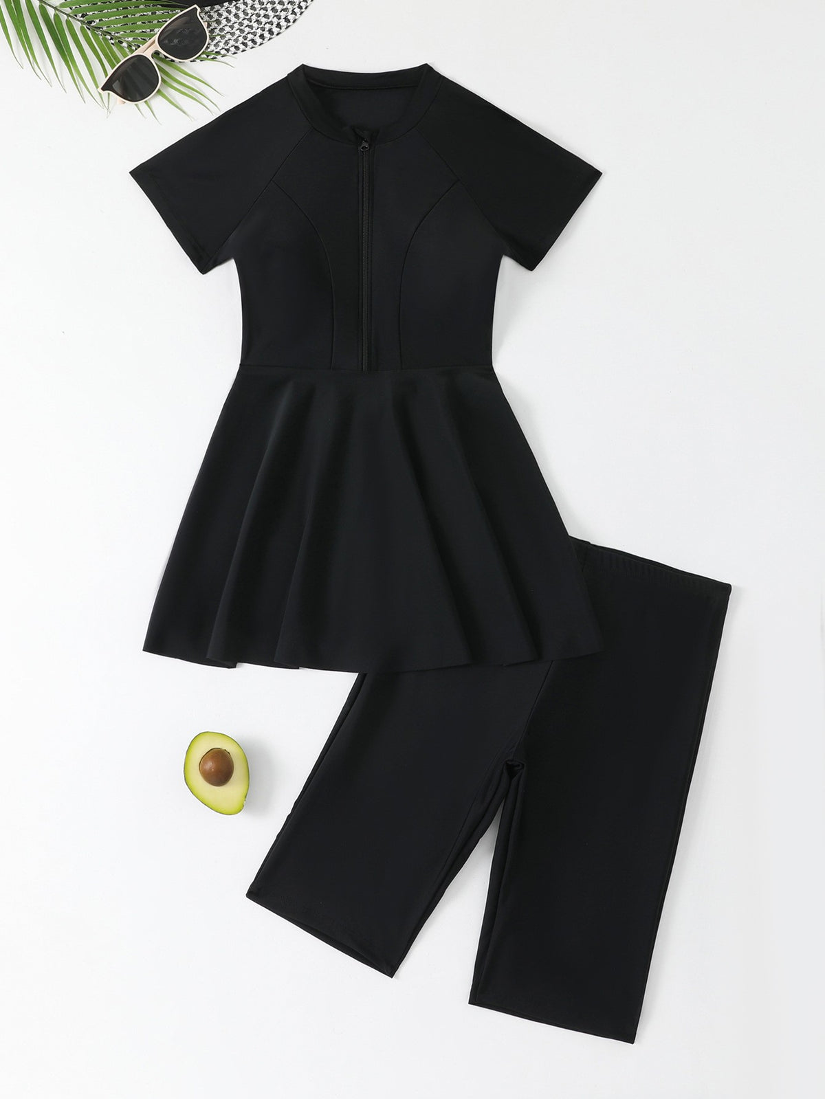 Vaelum Zip-Front Sun Protection Swim Set